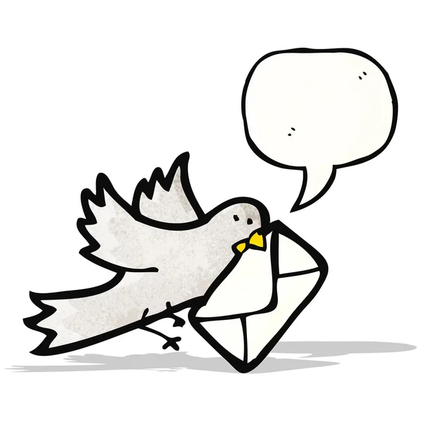 Pigeon porteur de bande dessinée — Image vectorielle