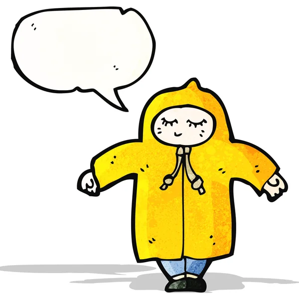 Cartoon person in raincoat — Stock Vector