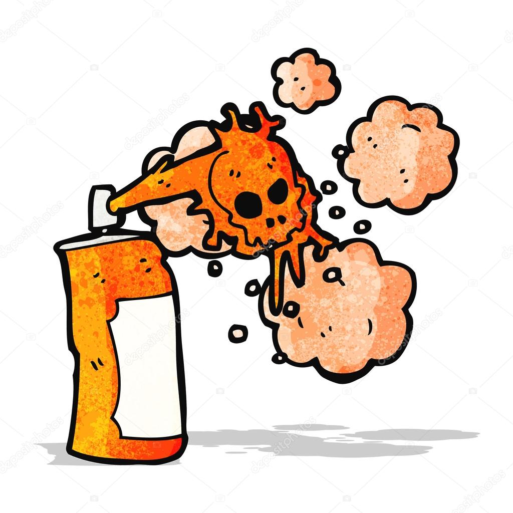 Cartoon graffiti skull spray can Stock Vector Image by ©lineartestpilot