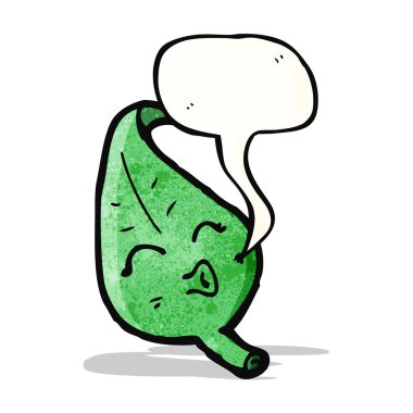 konuşma balonu karikatür ile tatlı yaprak