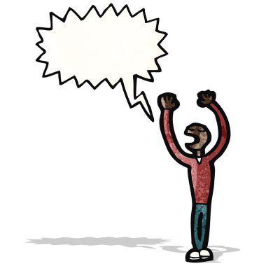 karikatür sopa adam ile konuşma balonu