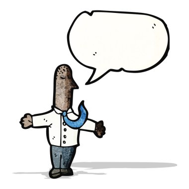 karikatür işadamı ile konuşma balonu