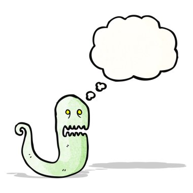 düşünce kabarcık karikatür ile hayalet