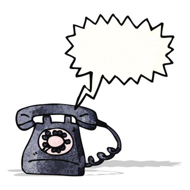 Retro telefon karikatür