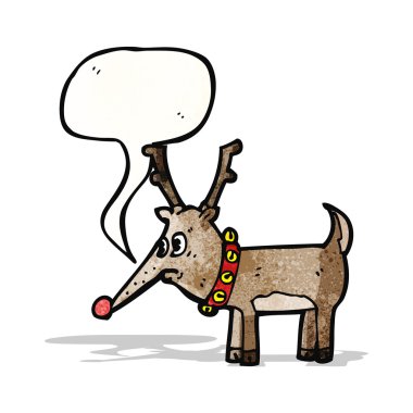 karikatür kırmızı burunlu Ren geyiği