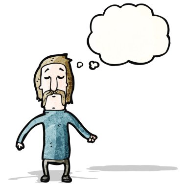 Çizgi filmdeki bıyıklı adam.