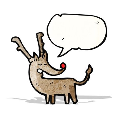 karikatür Ren geyiği ile konuşma balonu