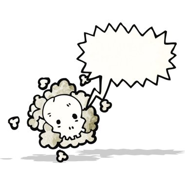 Cartoon schedel wolk