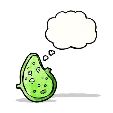 karikatür mikrop ile düşünce balonu