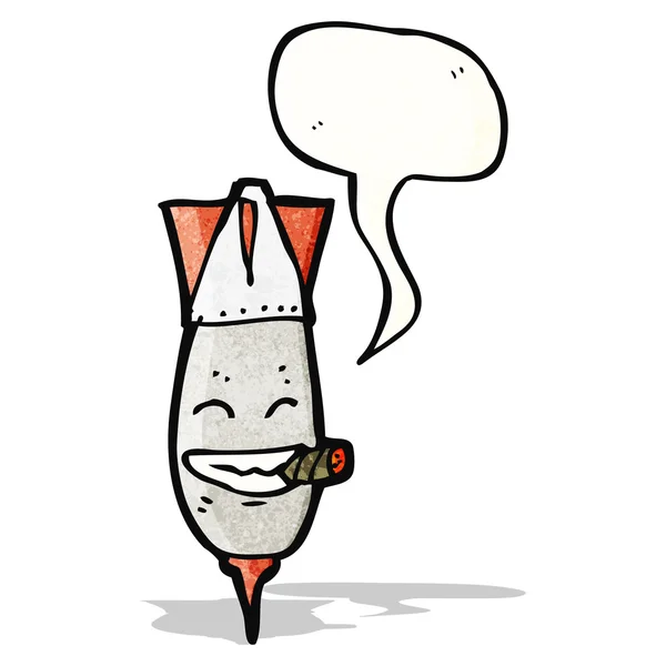 Bomba dos desenhos animados fumar charuto — Vetor de Stock