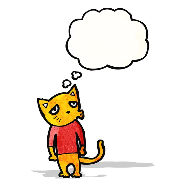 Chat avec dessin animé nuage de pensée — Image vectorielle