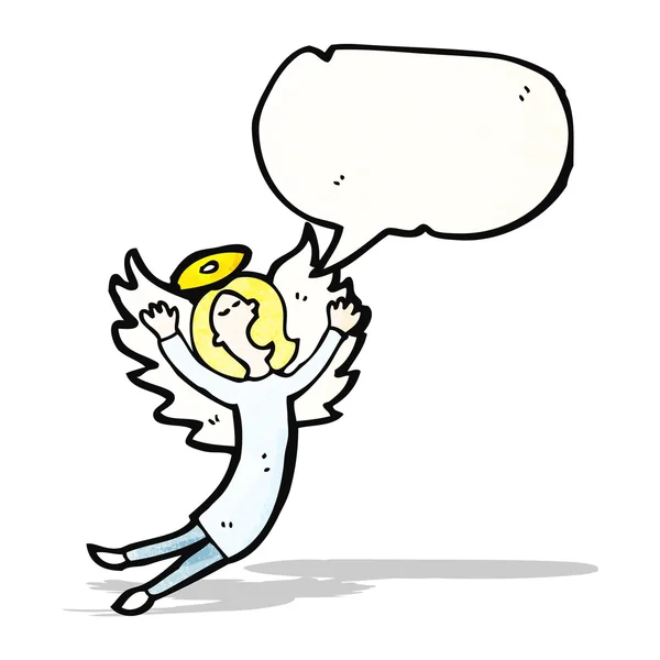 Cartoon angel with speech bubble — Stock Vector