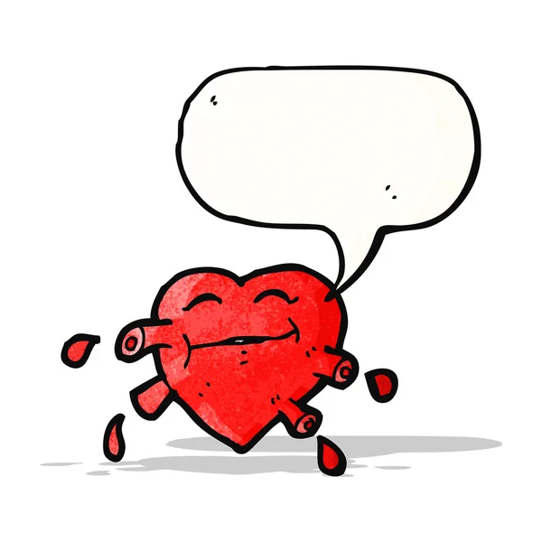 Karikatür kalp ile konuşma balonu — Stok Vektör