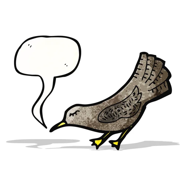 Dessin animé oiseau noir — Image vectorielle