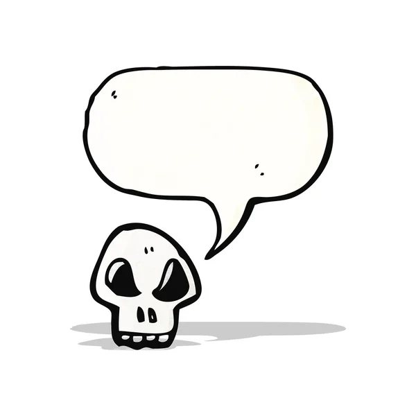 Calavera de dibujos animados con burbuja del habla — Archivo Imágenes Vectoriales