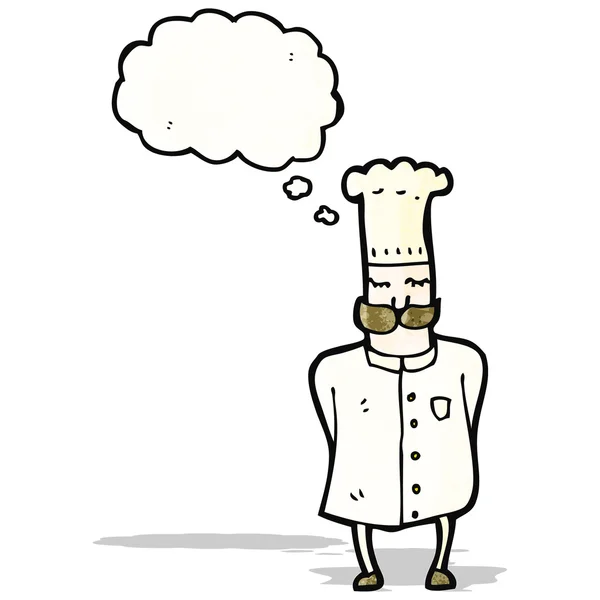 Cartoon chef with thought bubble — Stock Vector