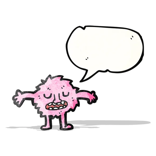 Little pink monster cartoon — Stock Vector