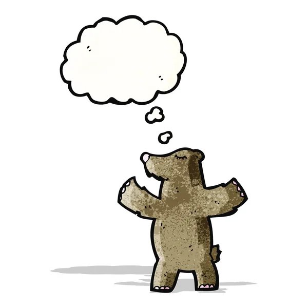 Tecknad björn med tanke bubbla — Stock vektor