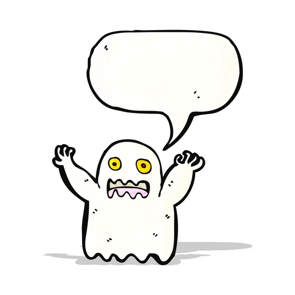 Çizgi film ghost ile konuşma balonu — Stok Vektör
