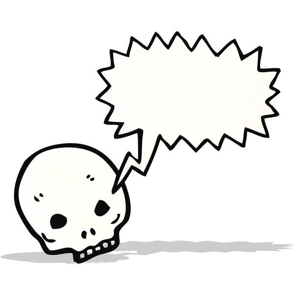 Spooky skull-symbool met tekstballon — Stockvector