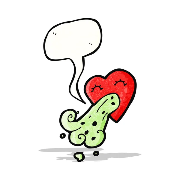 Aşk hasta kalp karikatür — Stok Vektör