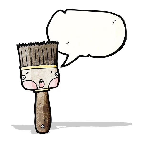 Cartoon paintbrush with speech bubble — Stock Vector