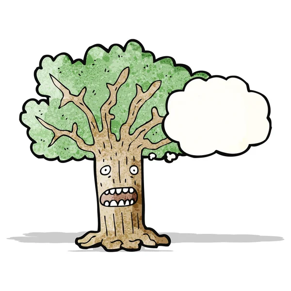 Tree with thought bubble cartoon — Stock Vector