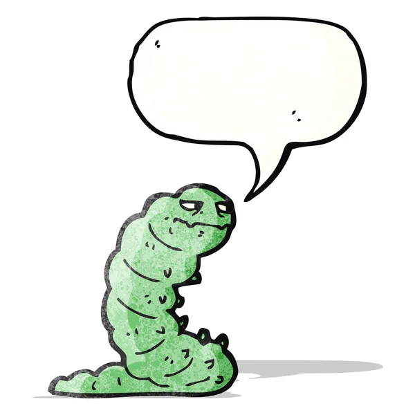 Grumpy cartoon caterpillar — Stock Vector