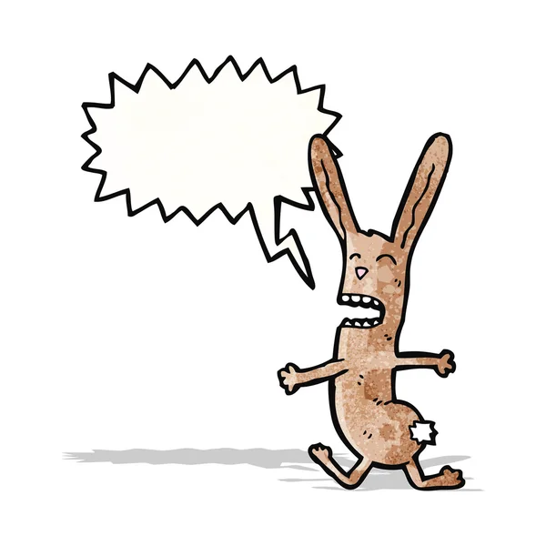 Komik tavşan ile konuşma balonu — Stok Vektör