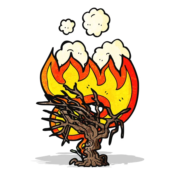 Desenhos animados árvore flamejante — Vetor de Stock