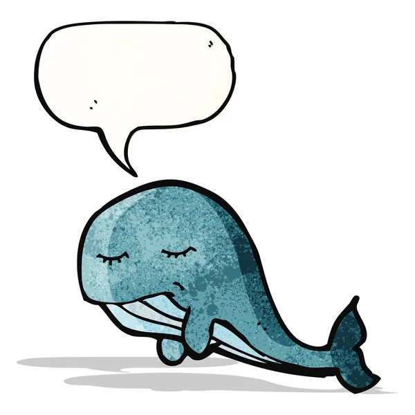 Velryba s řeči bubliny cartoon — Stockový vektor