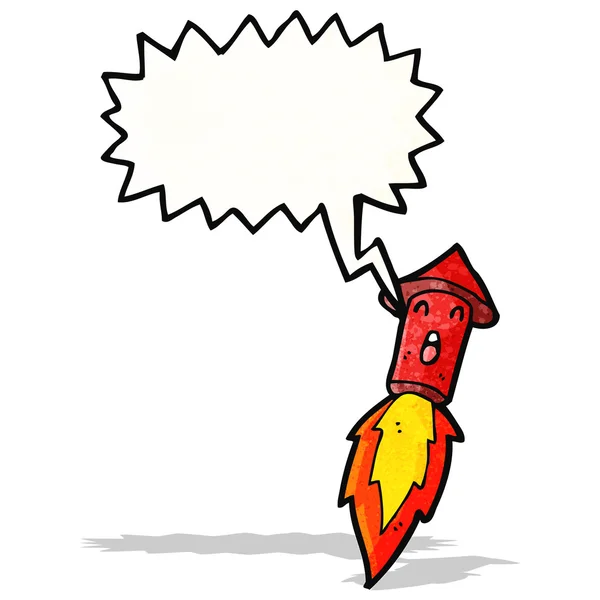 Cohete de fuegos artificiales de dibujos animados — Vector de stock
