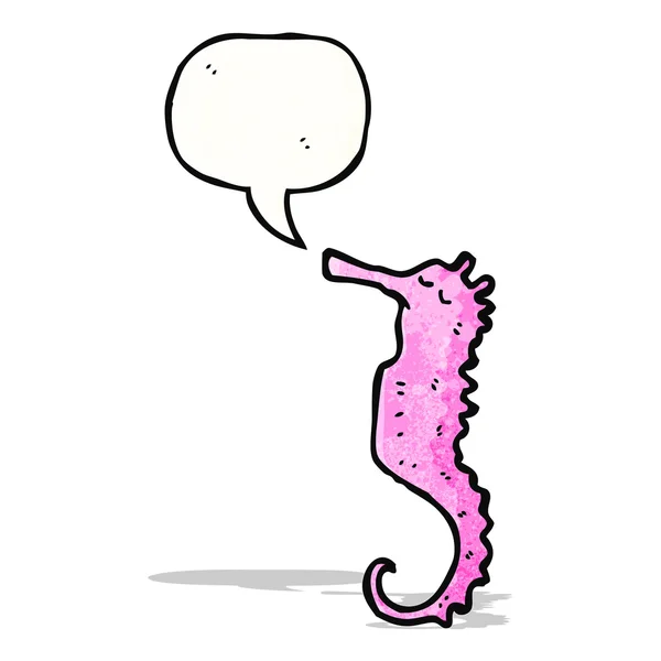 Sea horse with speech bubble — Stock Vector