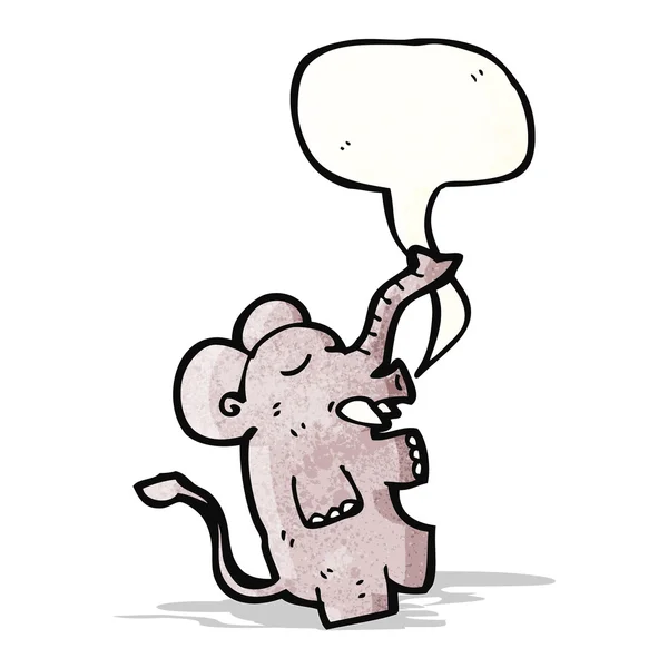 Elefante de dibujos animados con burbuja del habla — Vector de stock