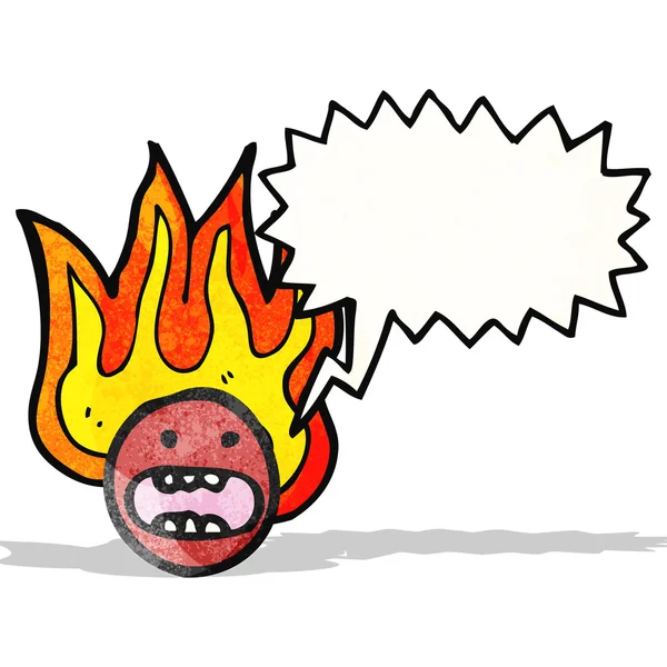 Flaming face symbol  (raster version) — Stock Vector