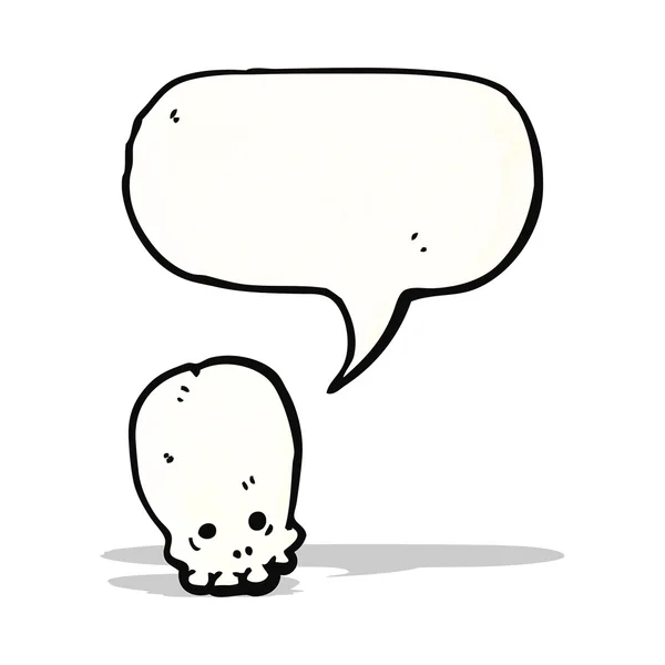 Calavera de dibujos animados con burbuja del habla — Vector de stock