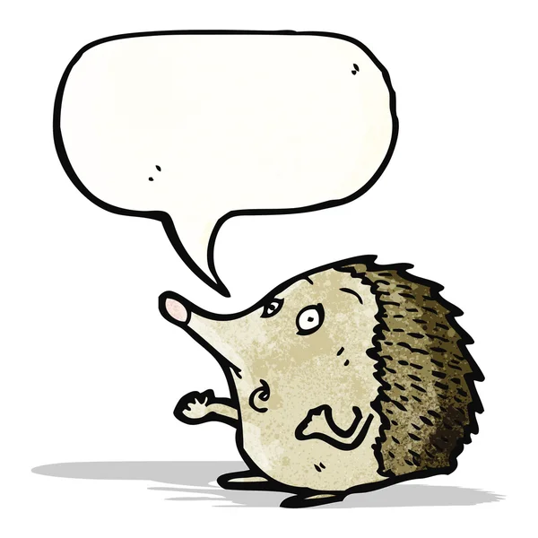 Hedgehog personagem de desenho animado com bolha de fala — Vetor de Stock