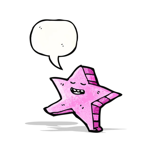 Carton dansant étoile avec bulle de parole — Image vectorielle