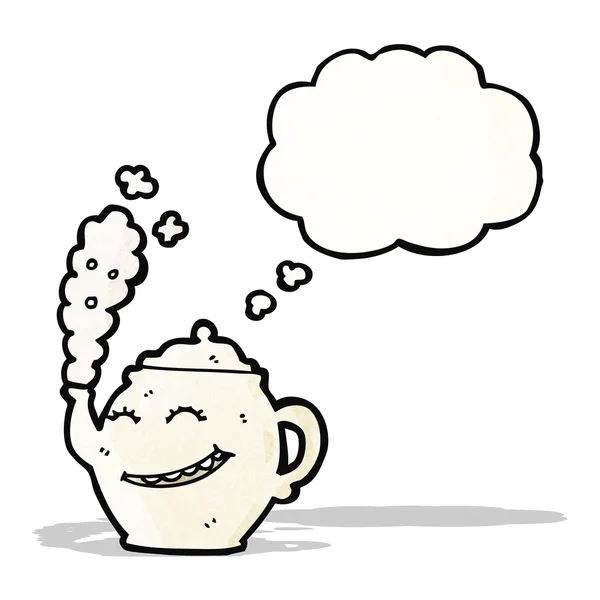 Çaydanlığın düşündüm kabarcık karikatür — Stok Vektör