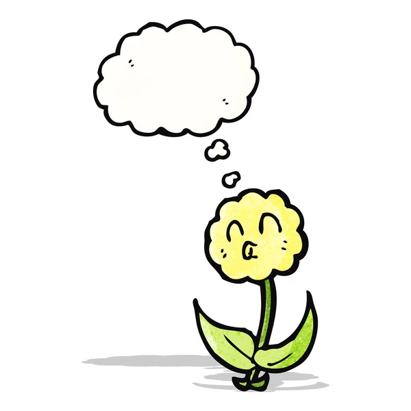 Cartoon flower with thought bubble — Stock Vector