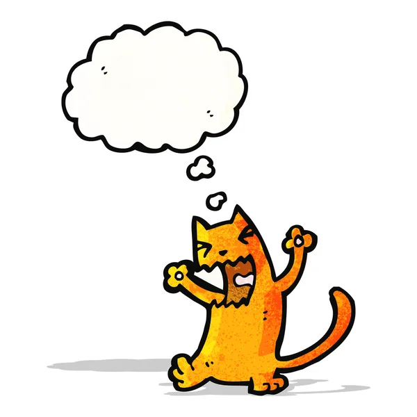 Gato con pensamiento nube dibujos animados — Vector de stock