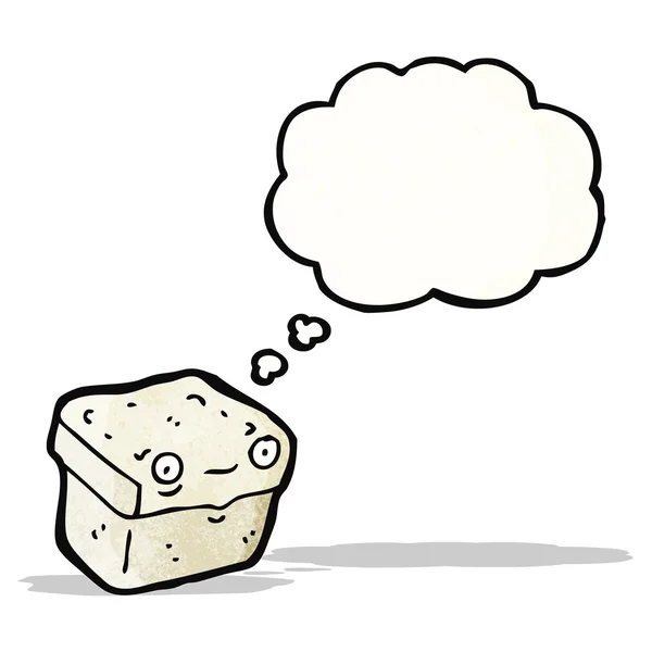 Box cartoon character with thought bubble — Wektor stockowy