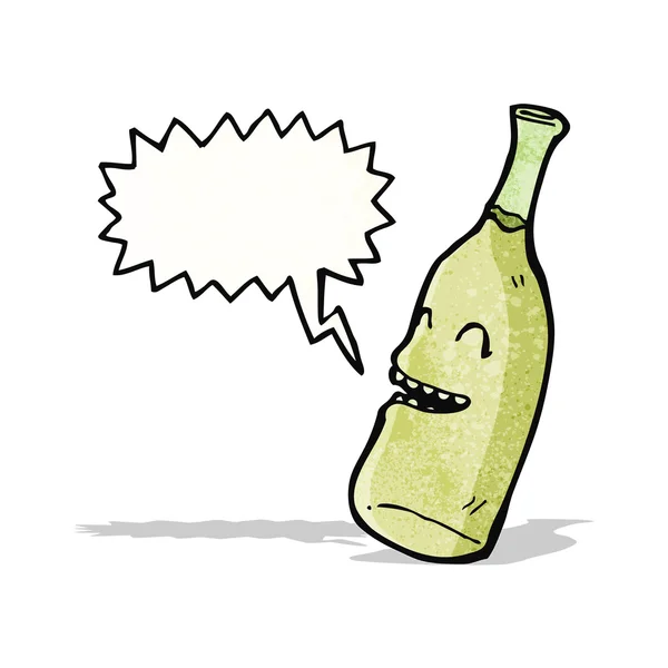 Felice vino bottiglia personaggio dei cartoni animati — Vettoriale Stock