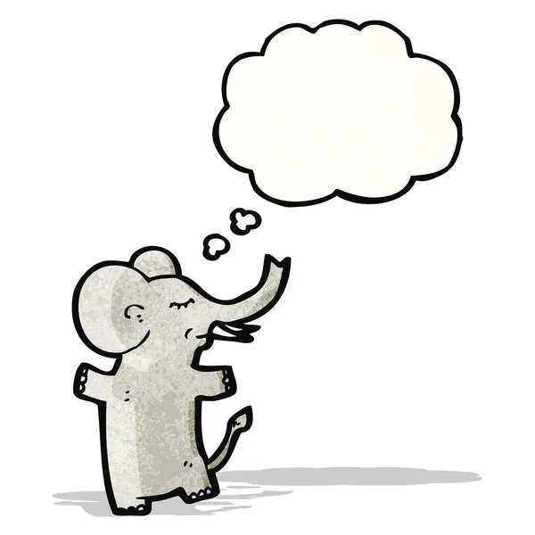 Elefante de dibujos animados con burbuja de pensamiento — Archivo Imágenes Vectoriales