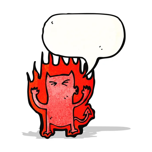 Little devil with speech bubble — Stock Vector