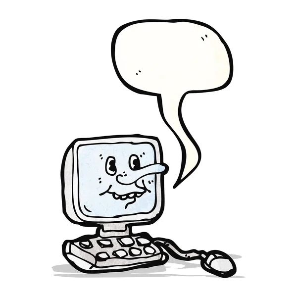 Cartoon pratende computer karakter — Stockvector