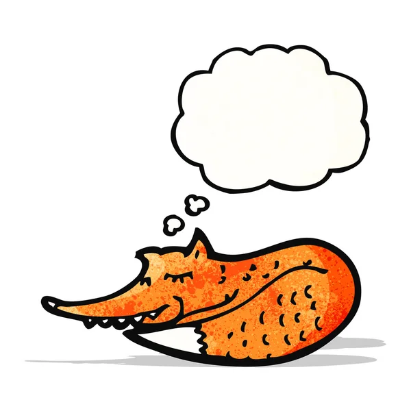 有思想泡泡的卡通狐狸 — 图库矢量图片