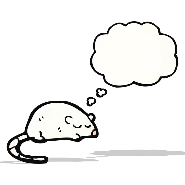 Witte muis met gedachte bubble — Stockvector