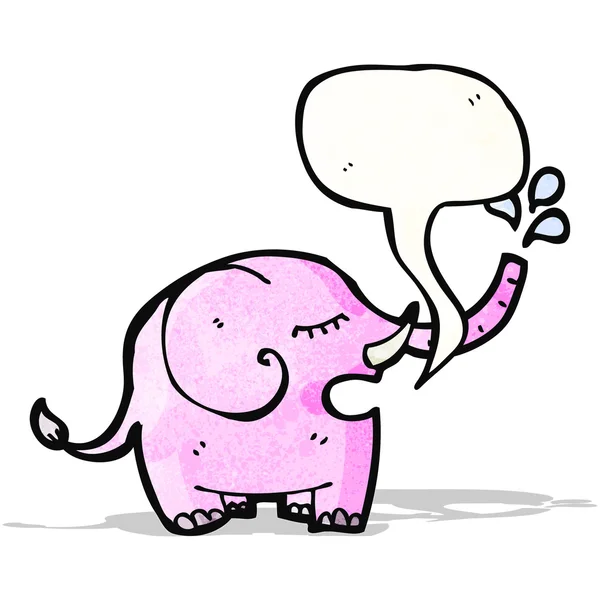 Elefante rosa de dibujos animados — Vector de stock