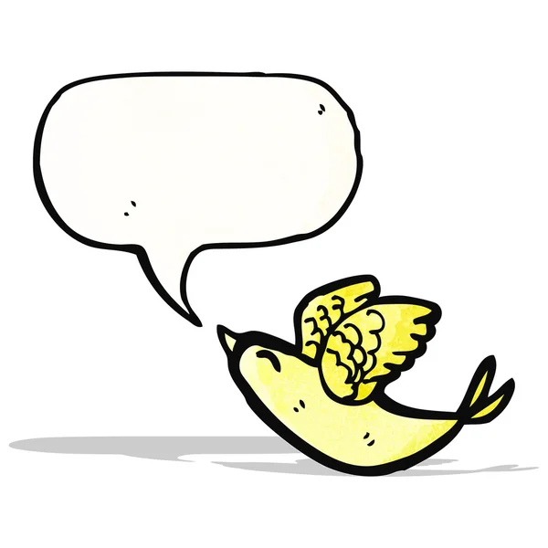 Uccello del fumetto con la bolla di discorso — Vettoriale Stock